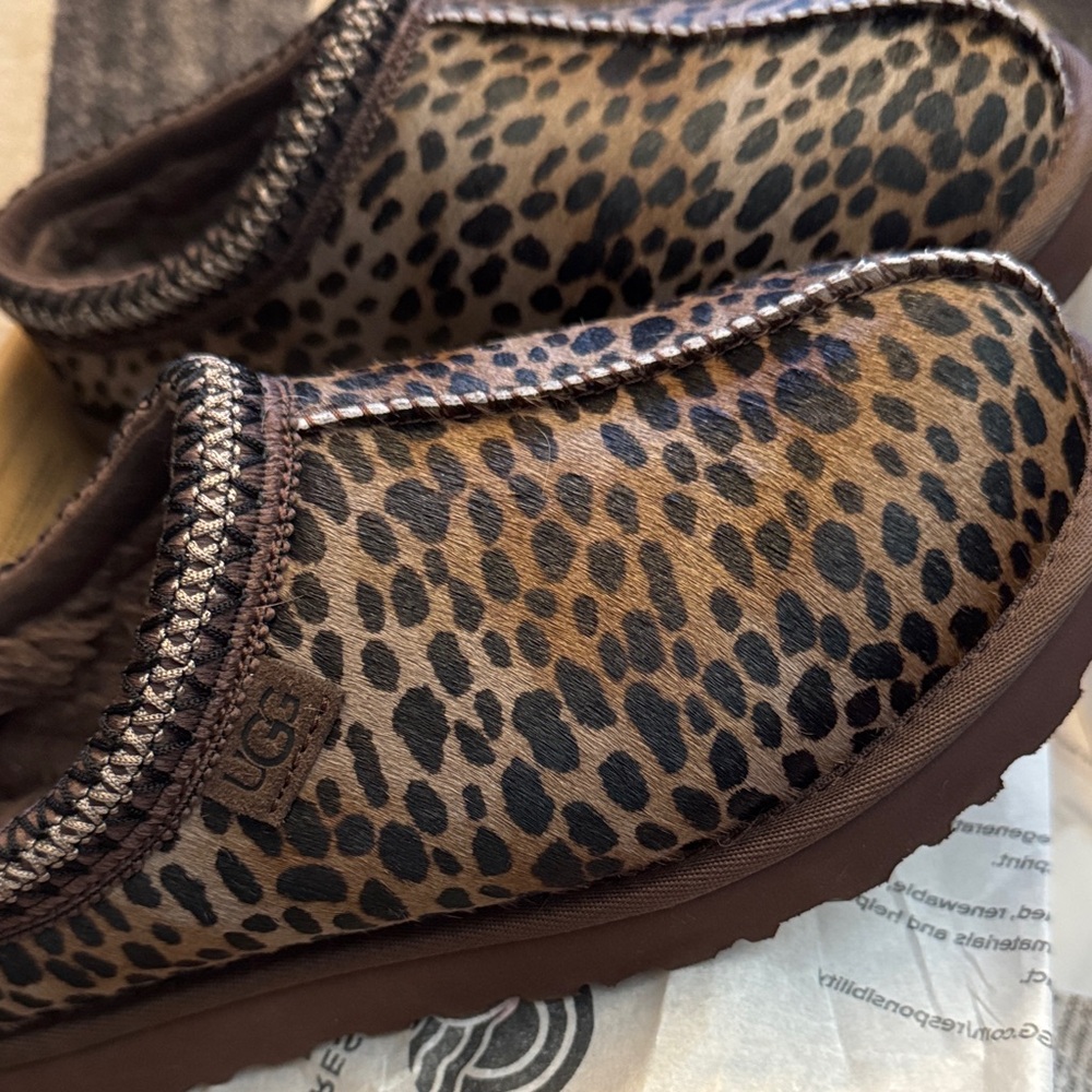 UGG Brown Leopard Print Slip-Ons